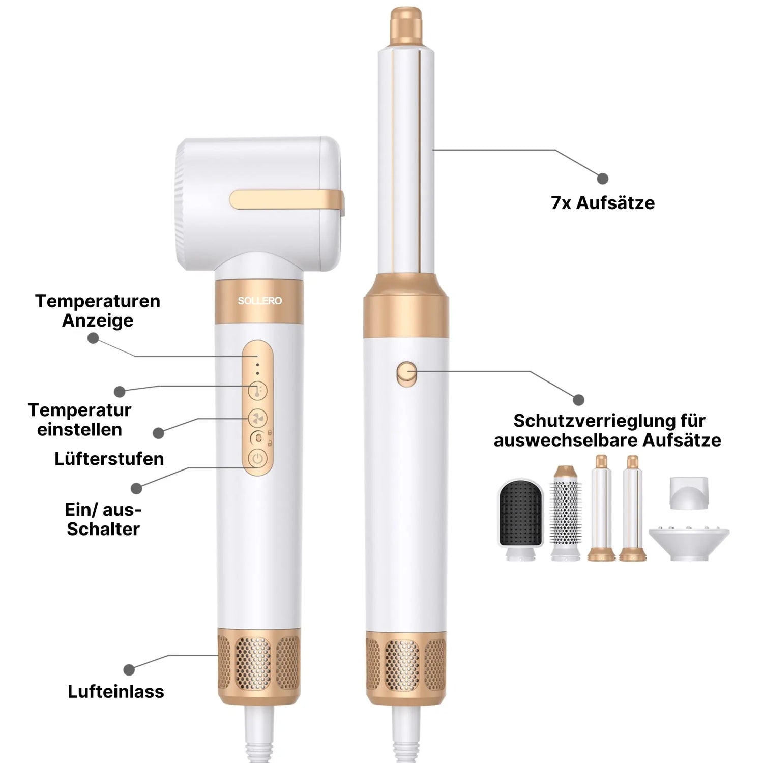 Sollero Multihaarstyler AirStyler 7 in 1: Haarstyler und Hair Dryer-Sollero Beauty