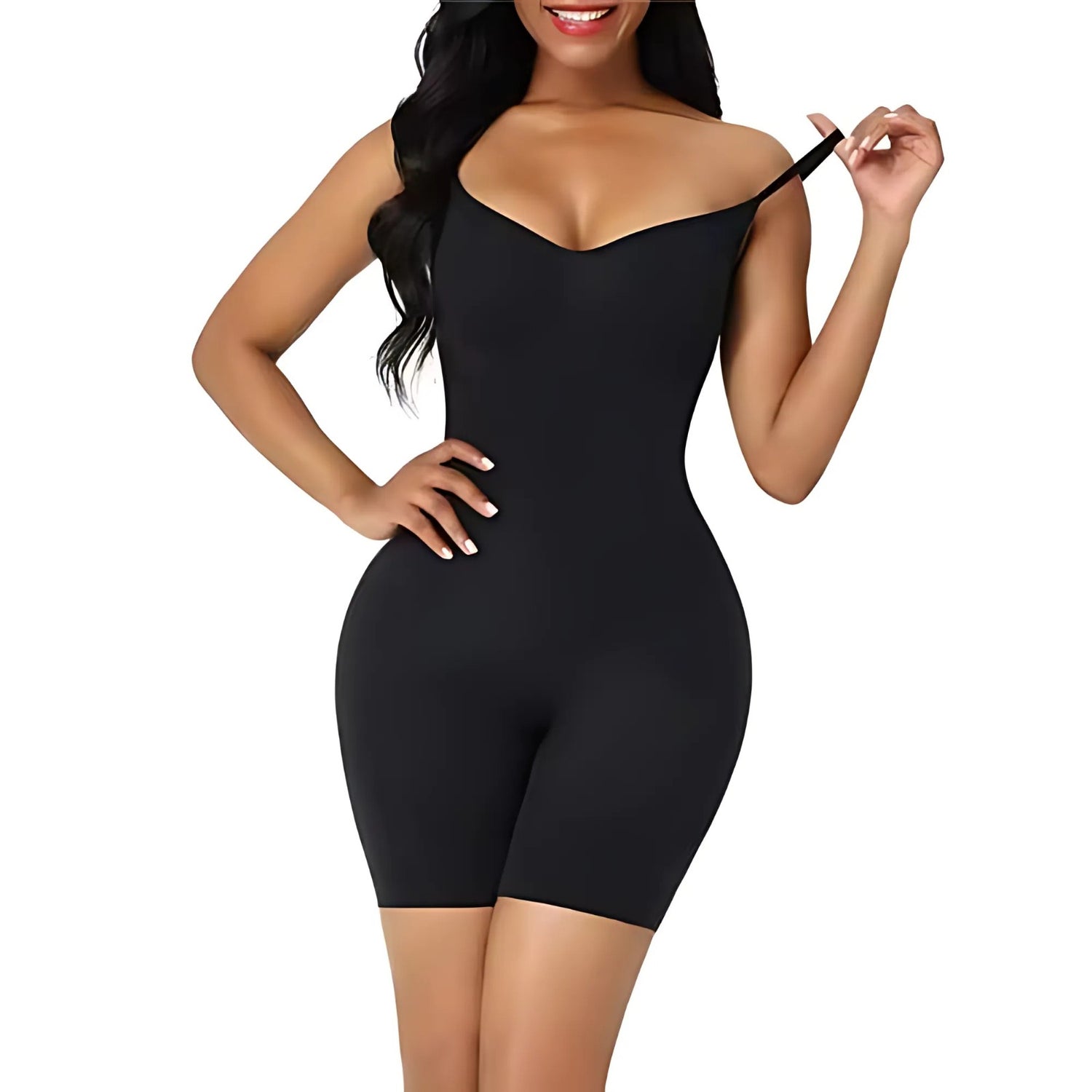 Schwarzer Sollero Shapewear Bodysuit – Figurformende Unterwäsche mit Bauchweg-Effekt für Damen