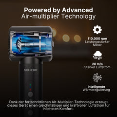 Sollero 7 in 1 Airstyler – Air-Multiplier-Technologie mit 10.000 U/min & intelligenter Wärmeregulierung